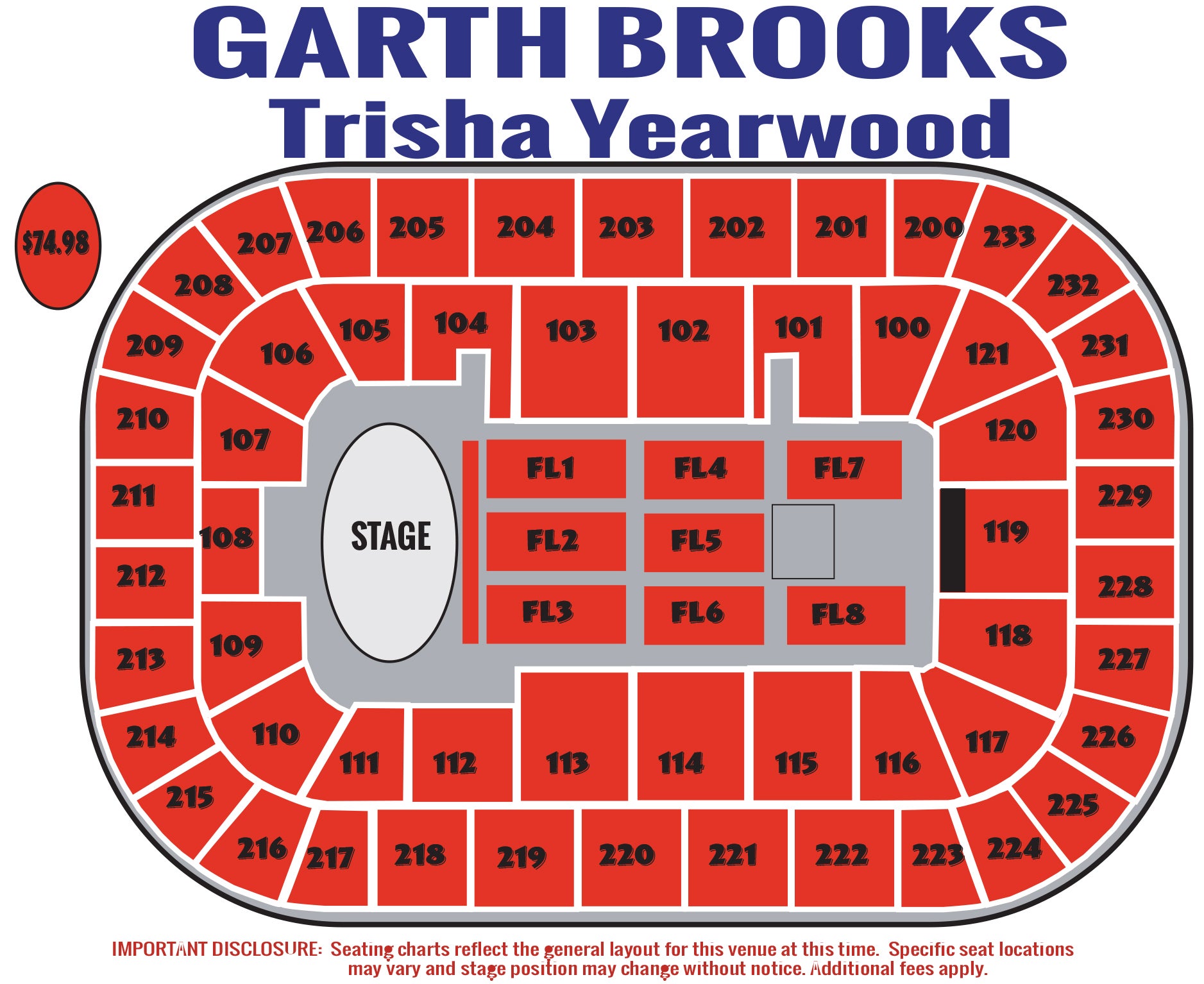 Garth Brooks Seating Chart Target Center