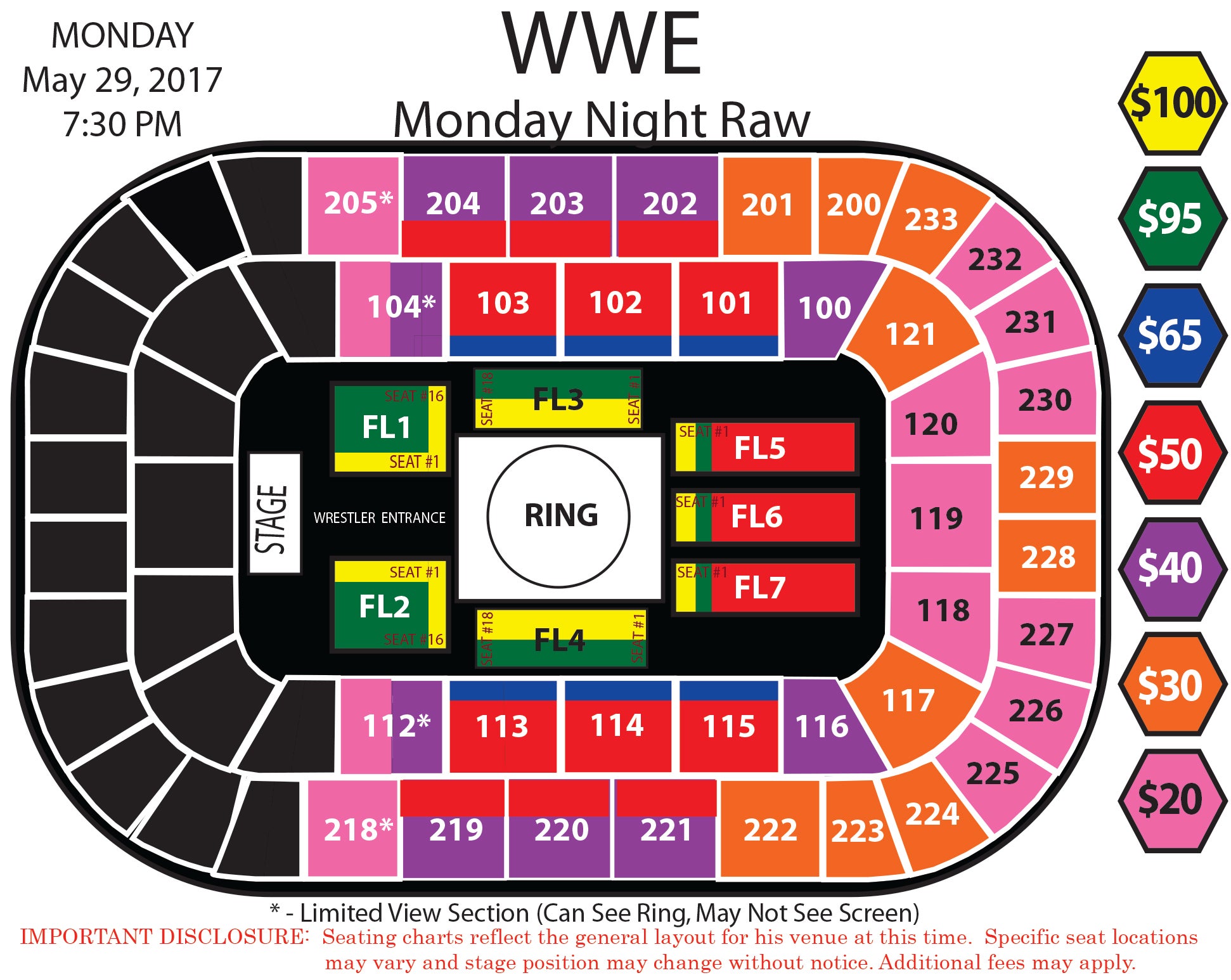 wwe raw bon secours wellness arena acc wwe seating chart